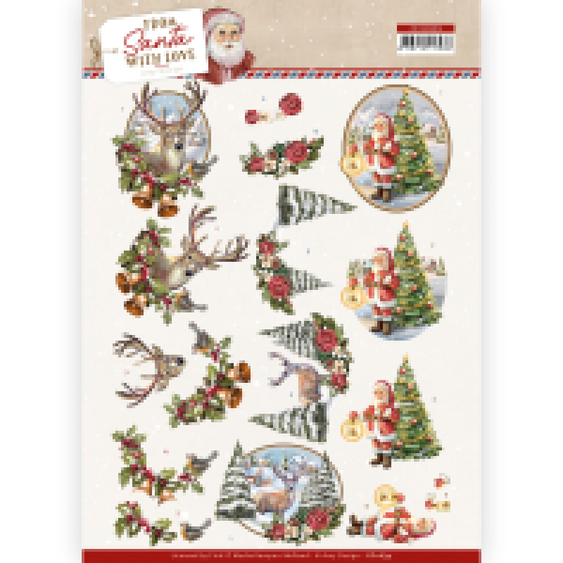 3D knipvel Sheet - Amy design - From Santa With Love-Deer