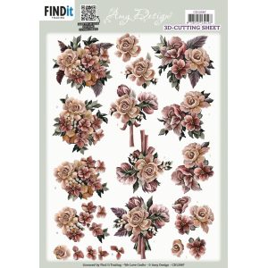 3D knipvel - Amy Design - Pink Roses