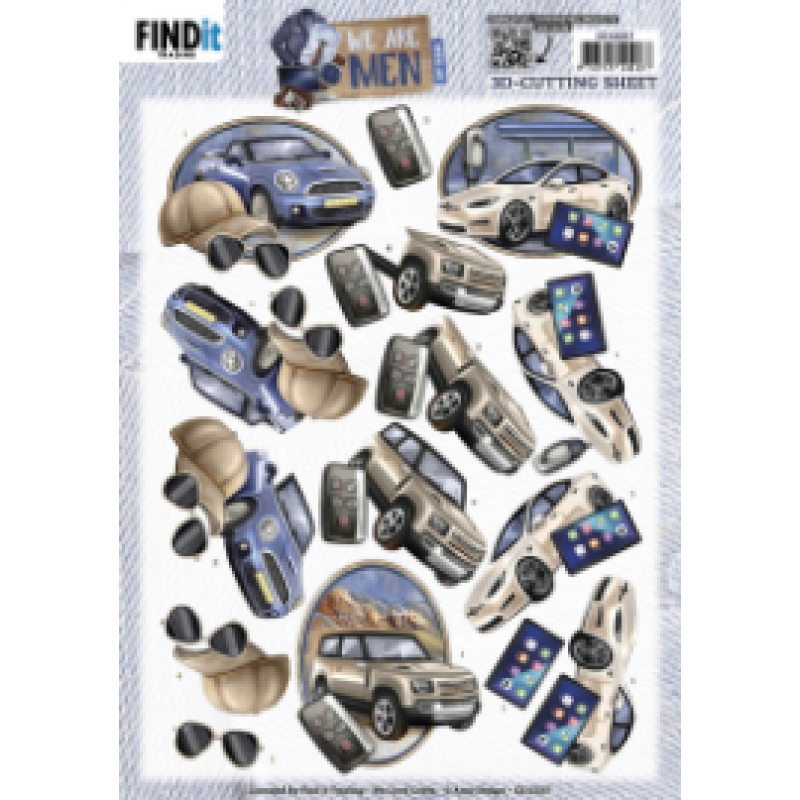 3D knipvel Sheet - Amy Design - We are men - Cars