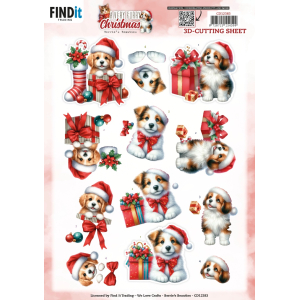 3D knipvel -Berries Beauties - A Very Furry Christmas - Puppy