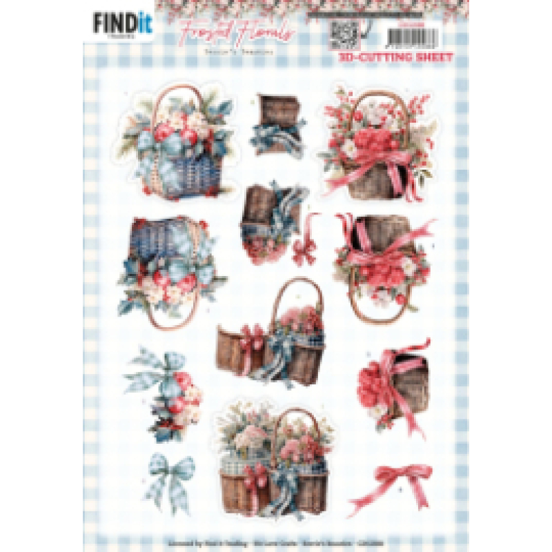 3D knipvel - Berries Beauties - Frosted Florals - Basket