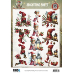 Pakket voor 6 3D kaarten met thema kerst  fairy christmas