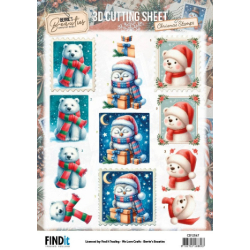3D knipvel - Berries Beauties - Christmas Stamps - Winter Friends