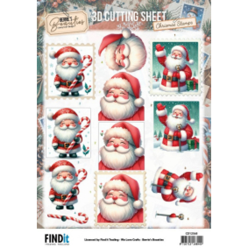3D knipvel - Berrie's Beauties - Christmas Stamps - Santa Claus