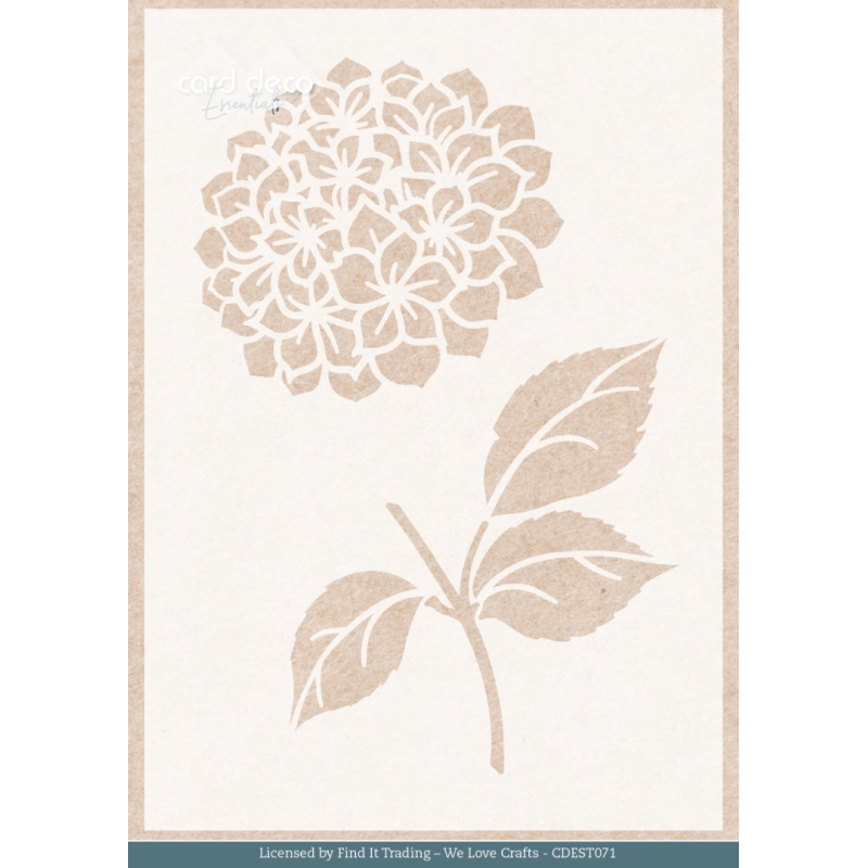 Card Deco Essentials  stencil- Blue Meadow - Blue Hydrangea A5