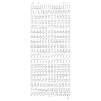 Stickervel: Cijfers - Platinum - Goud