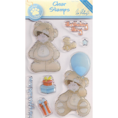 Docraft- clear stamp- teddy bear boy