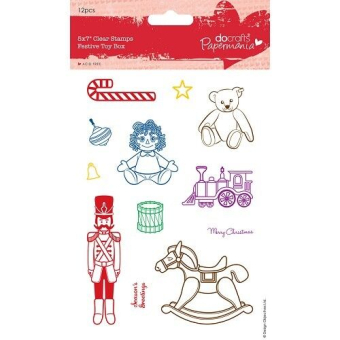 Docraft- 5 x 7 Clear Stamps - Festive Toy Box