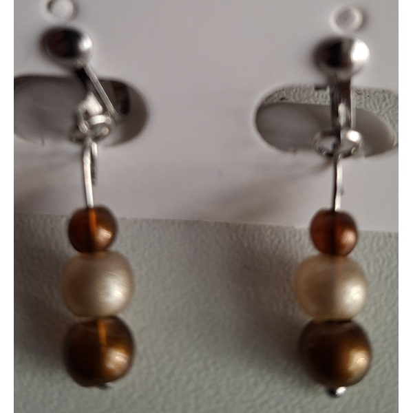 Clipoorbellen  hangend rvs zilverkleur- beige 