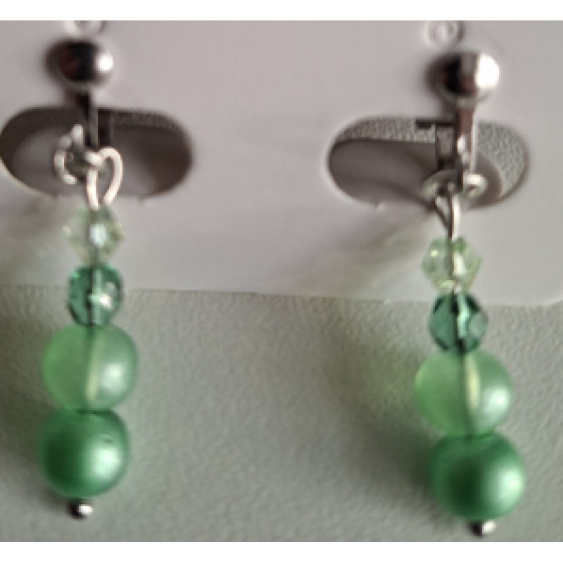 Clipoorbellen  hangend rvs zilverkleur- groen