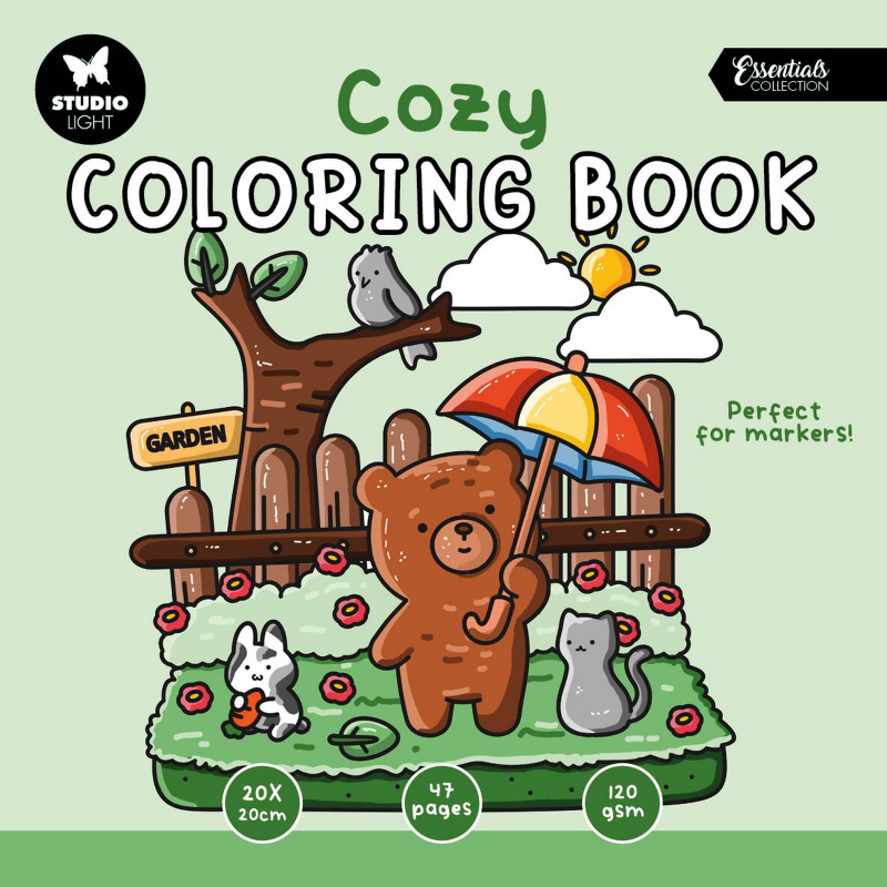 Studio Light • Essentials Coloring Book Cozy Garden 200x200x7mm 48 Sheets nr3