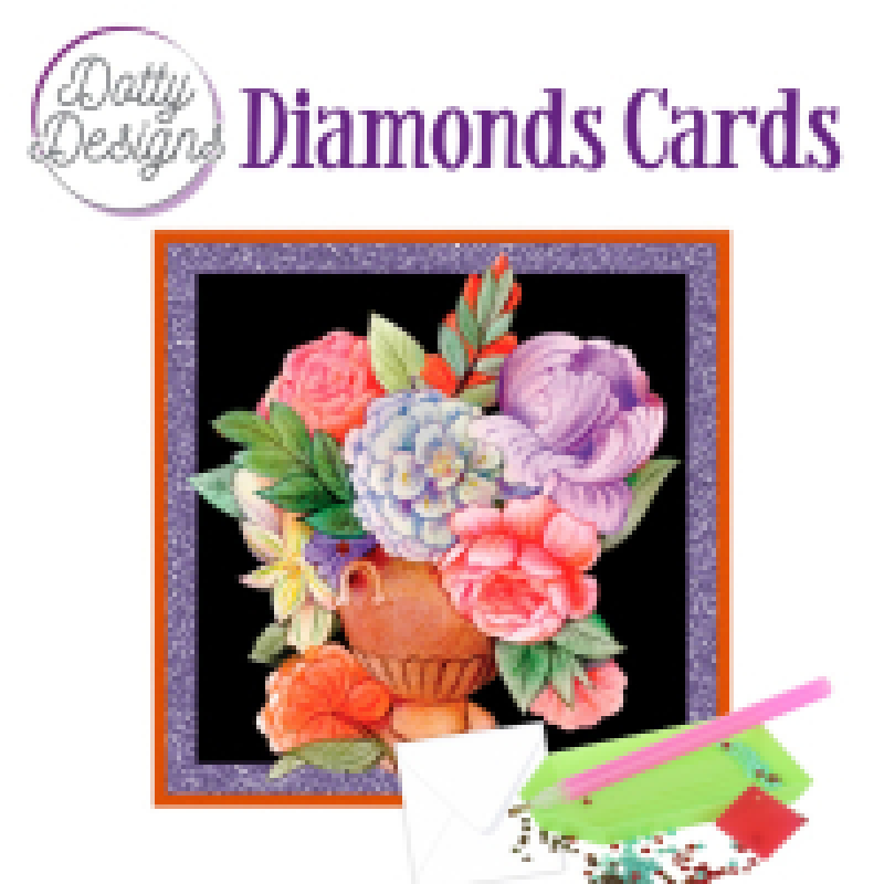 Dotty Designs Diamonds Cards - Vase with flowers