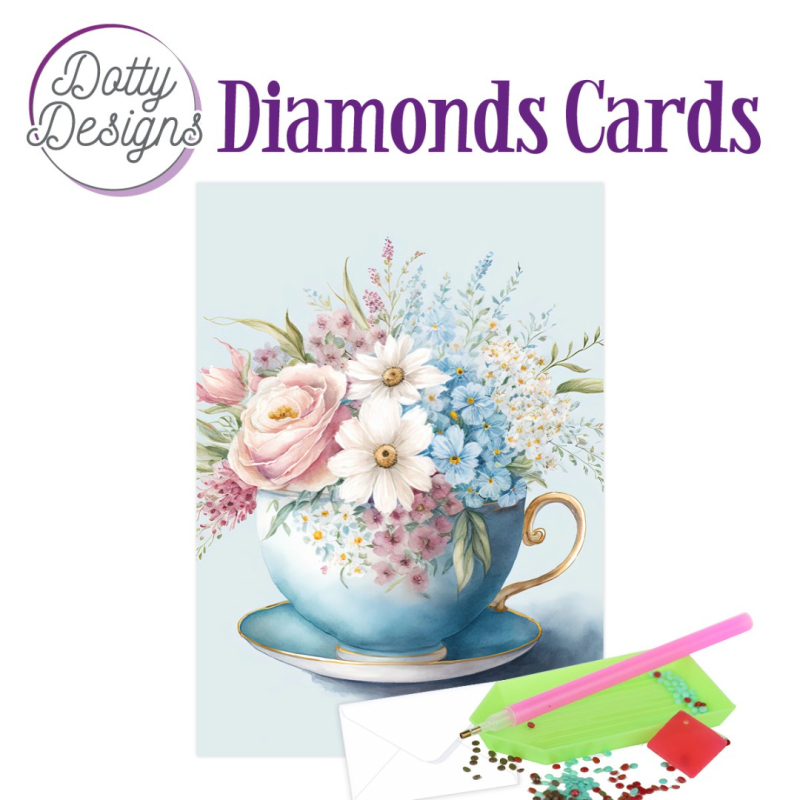 Dotty Designs Diamond Cards -  Cup of blooms 2
