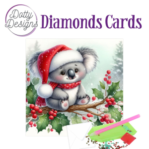 D0tty Design® - Set van 4 diamond painting kerstkaarten: dieren