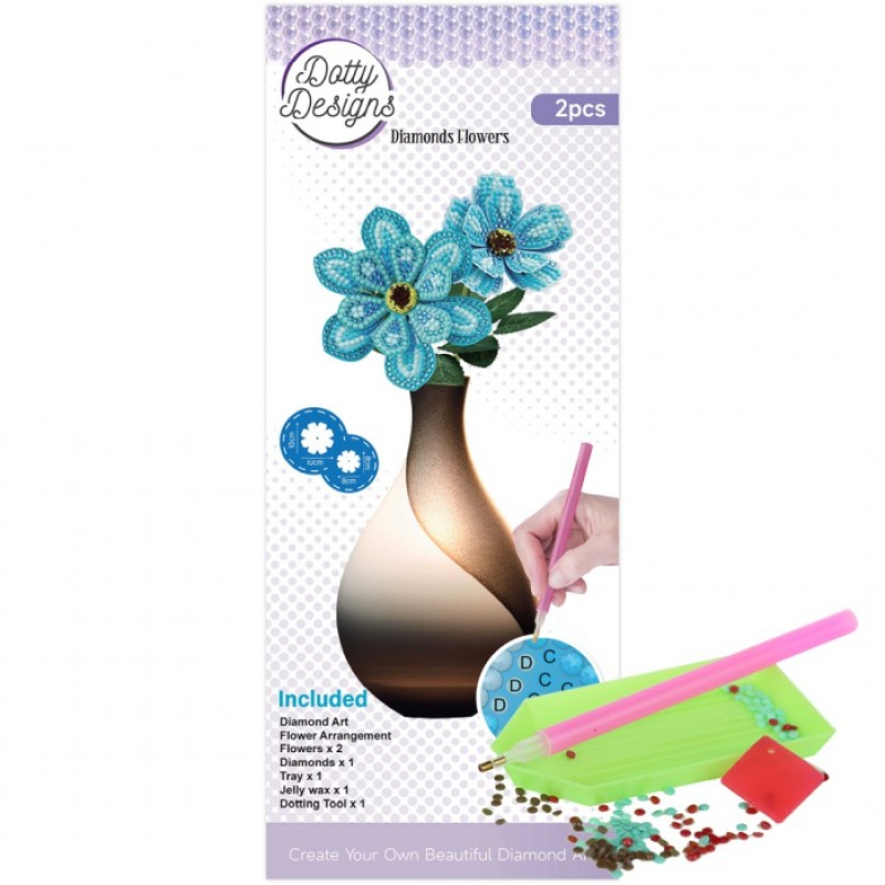 Dotty design Diamond Flower Set - Blue Gerbera Bouquet