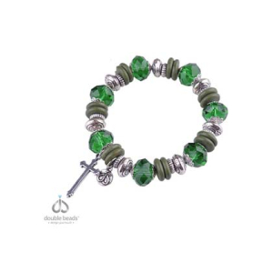 DIY armband groen met bedel