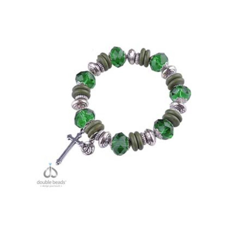 DIY armband groen met bedel