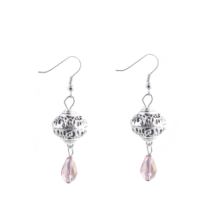 DIY oorbel met kraal rose