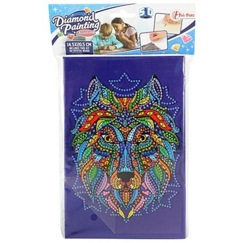 Diamond painting notitieboek wolf