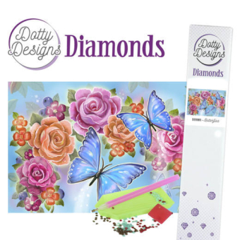 Dotty design diamond painting 42x29,7cm: butterfly