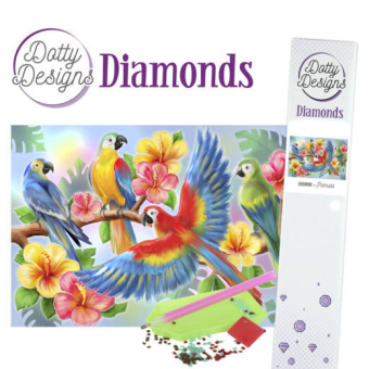 Dotty design diamond painting 42x29,7cm: parrots