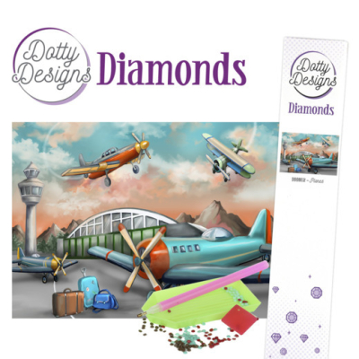 Dotty design diamond painting 42x29,7cm: planes