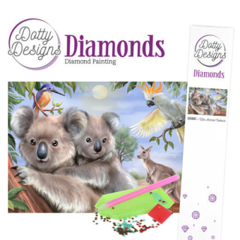 Dotty design diamond painting 42x29,7cm: wild animals outback