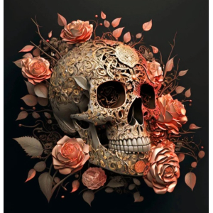 Damond painting canvas 40x30cm, painting 35x25cm: Skull