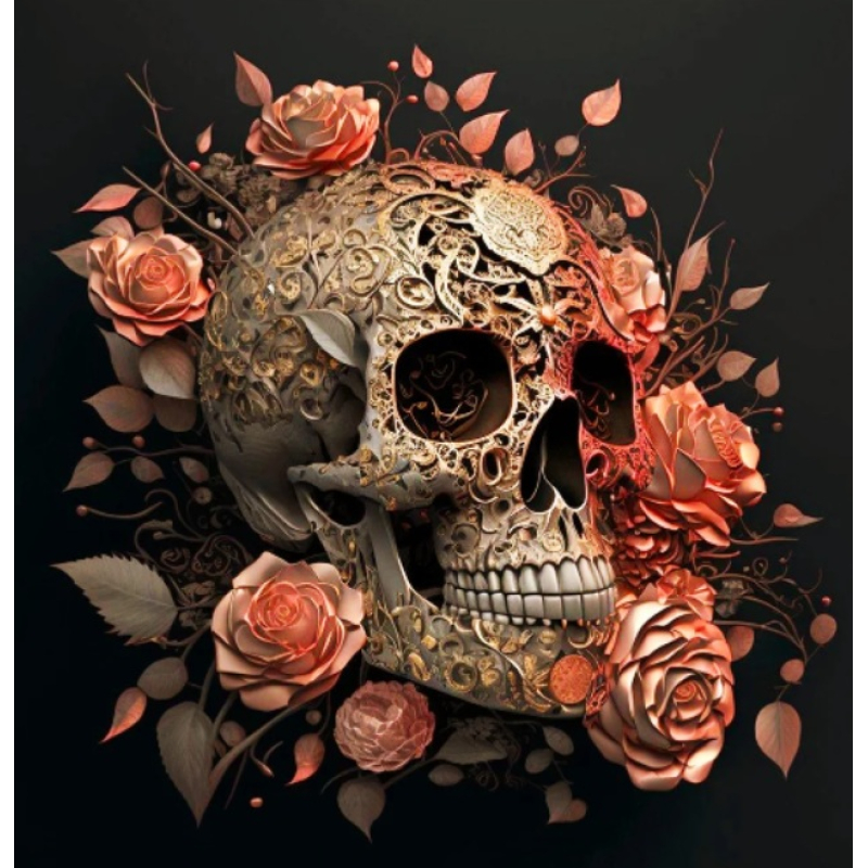 Damond painting canvas 40x30cm, painting 35x25cm: Skull