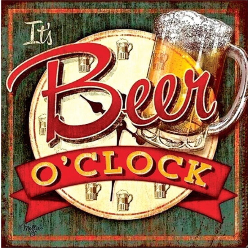 Damond painting canvas 40x30cm, painting 35x25cm: bierklok