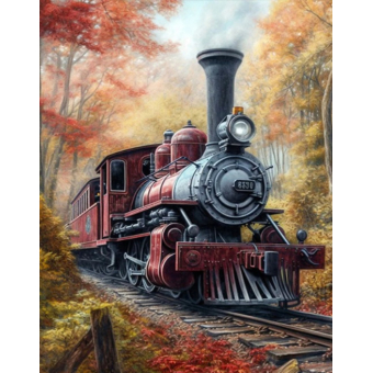 Damond painting canvas 40x30cm, painting 35x25cm: Trein