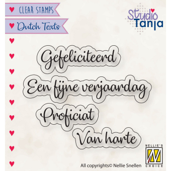 Nellie Snellen • Clear Stempel Nederlands proficiat Etc
