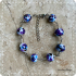 Paars blauwe sieradenset (ketting+oorbellen+armband lampwork)