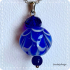 Donkerblauwe lotushanger met oorbellen (ketting+oorbellen lampwork)