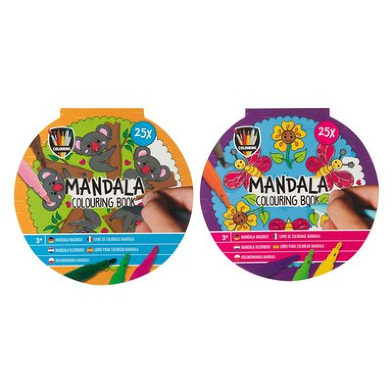 Grafix Mandala kleurboek 25blz Ø15cm paars