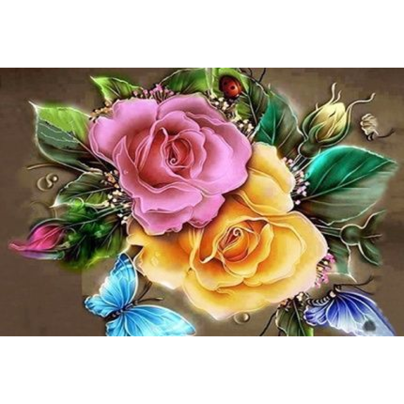 Diamond painting kit 25x15cm: rozen