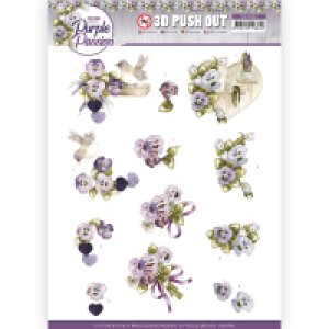 3D Push Out - Precious Marieke - Purple Passion - Pale Violets