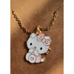 Kinderketting als hanger een kat met hartje