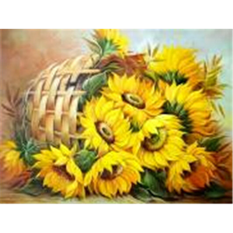Hi Stone Diamond painting pakket 50x40 (43.5 x 32.5cm): Zonnebloemen