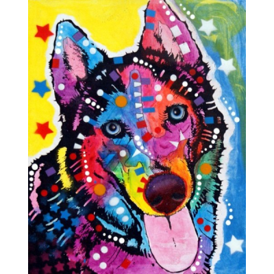 Mona Lisa diamond painting 40x30cm: hond kleurig