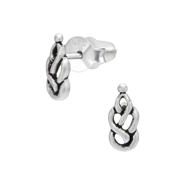 Oorknopjes zilver  Keltisch gevlochten symbool