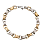 Armband staal en goudkleur 21,5cm