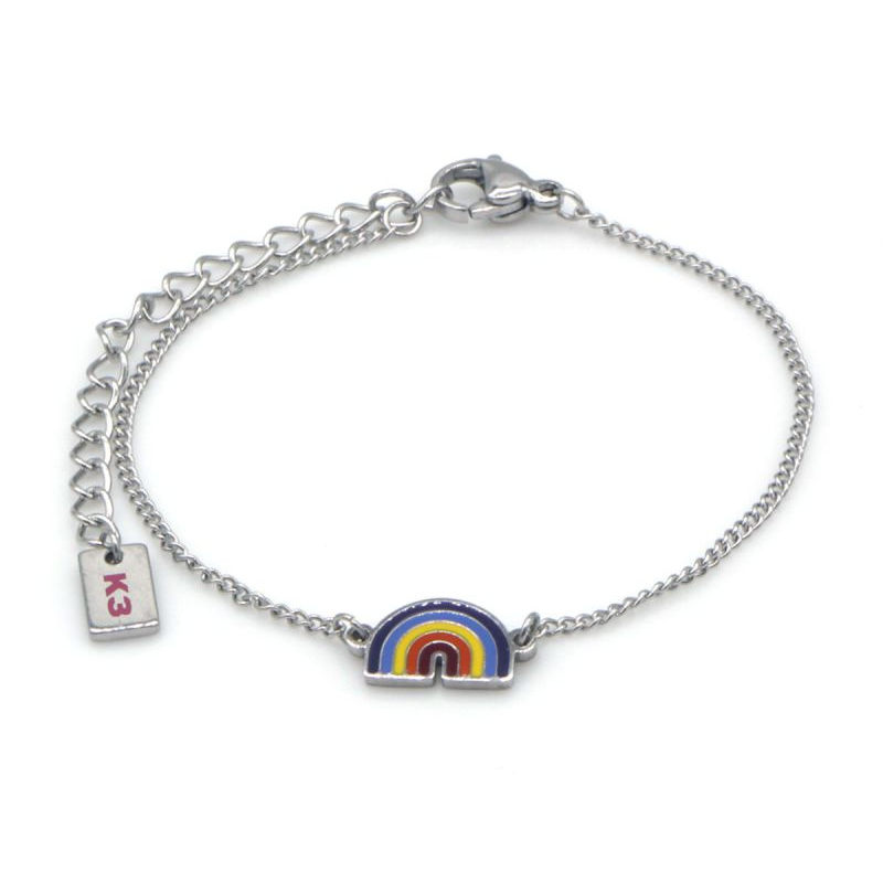 Kinderarmband K3 Stainless steel Regenboog
