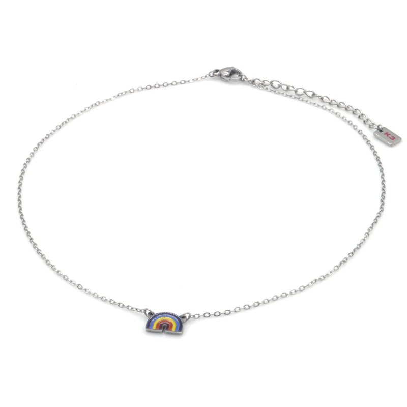 Kinderketting K3 Stainless steel Regenboog