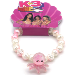 Kinderarmband K3 Zeesterren rose wit met inktvis