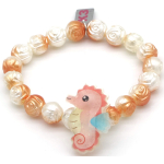 Kinderarmband K3 Zeesterren wit/oranje