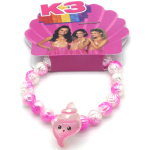Kinderarmband K3 Zeesterren rose wit met schelp