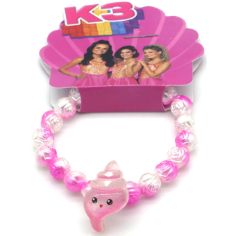 Kinderarmband K3 Zeesterren rose wit met schelp