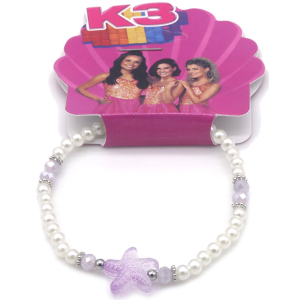 Kinderarmband K3 Zeesterren wit/paars