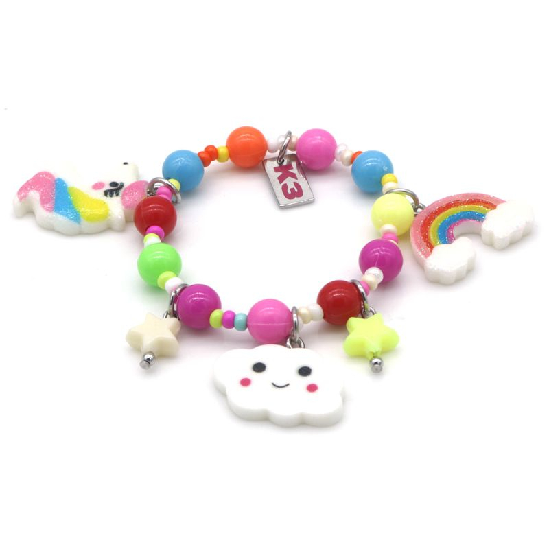 K3 Kinder Bijoux Armband Multi Color met 3 Bedels